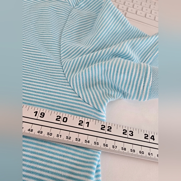 Tommy Bahama Aqua Striped Pima Blend Polo Shirt Size Large - Picture 5 of 8